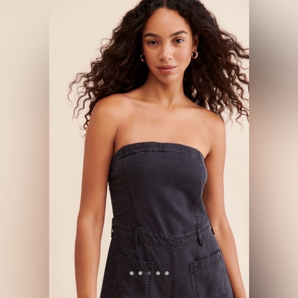 Anthropologie Pilcro The Skipper Strapless Cropped Wide Leg Jumpsuit - Picture 7 of 15